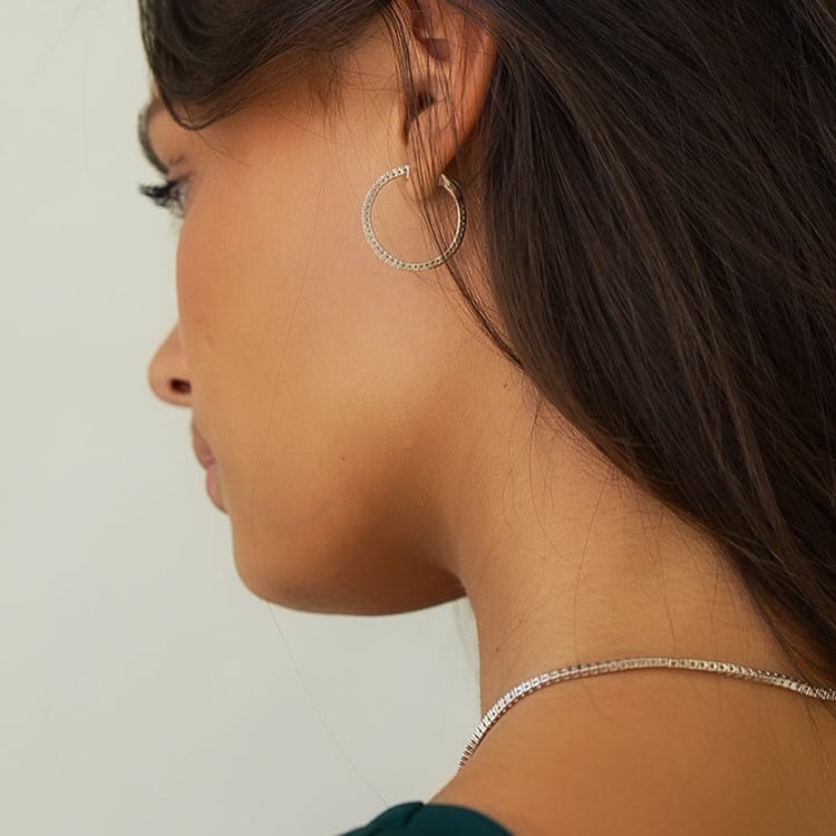 Zlaté flexi kruhové náušnice s diamanty Zeta 144378