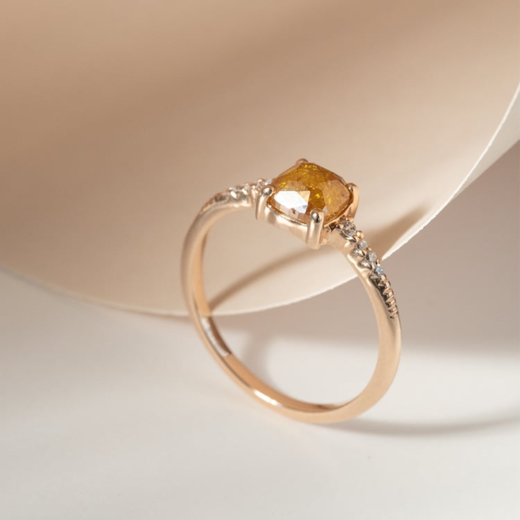 Prsten se salt and pepper diamantem a lab-grown diamanty Korey 120506