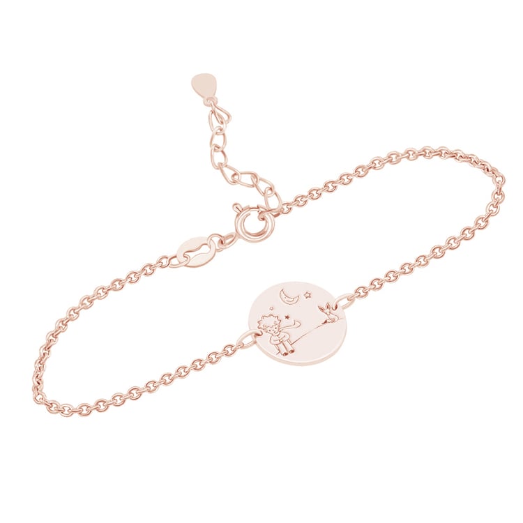 Stříbrný náramek Malý princ s liškou a gravírem 117468