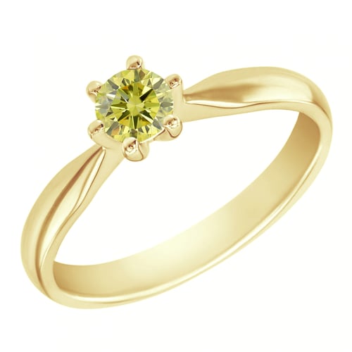 Zásnubní prsten s certifikovaným fancy yellow lab-grown diamantem Iravan