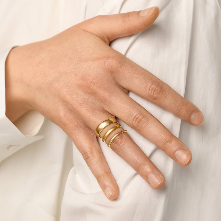 Snubní prsteny s půlkulatým profilem ze žlutého zlata Rula 156843