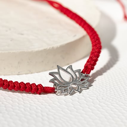 Šňůrkový jóga náramek Lotosový květ