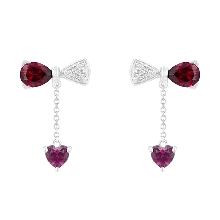 Náušnice z bílého zlata s drahokamy