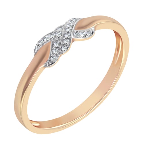 Zlatý romantický prsten s diamanty Teskala