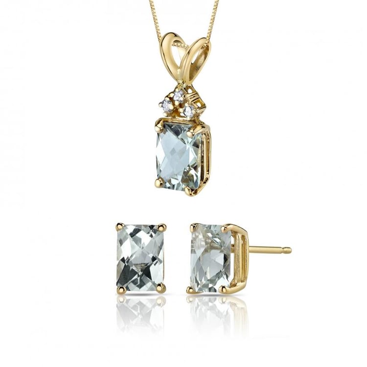 Zlatá kolekce šperků se zelenými ametysty Tzadkiel