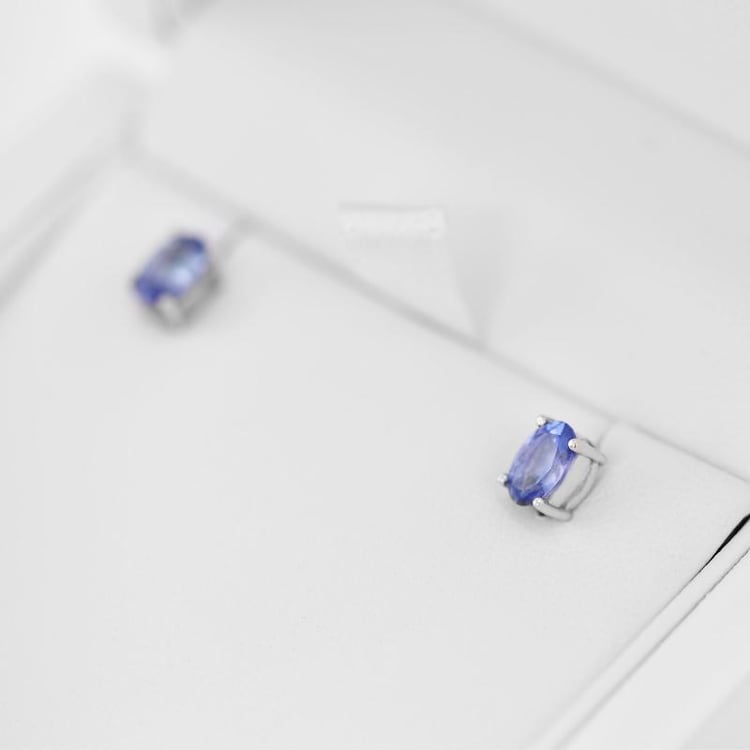 Náušnice ze stříbra s tanzanity 18952