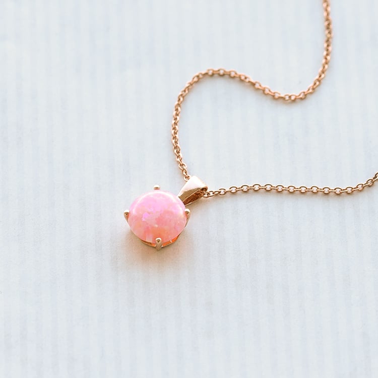 Zlatý přívěsek s růžovým opálem Romeo 119575