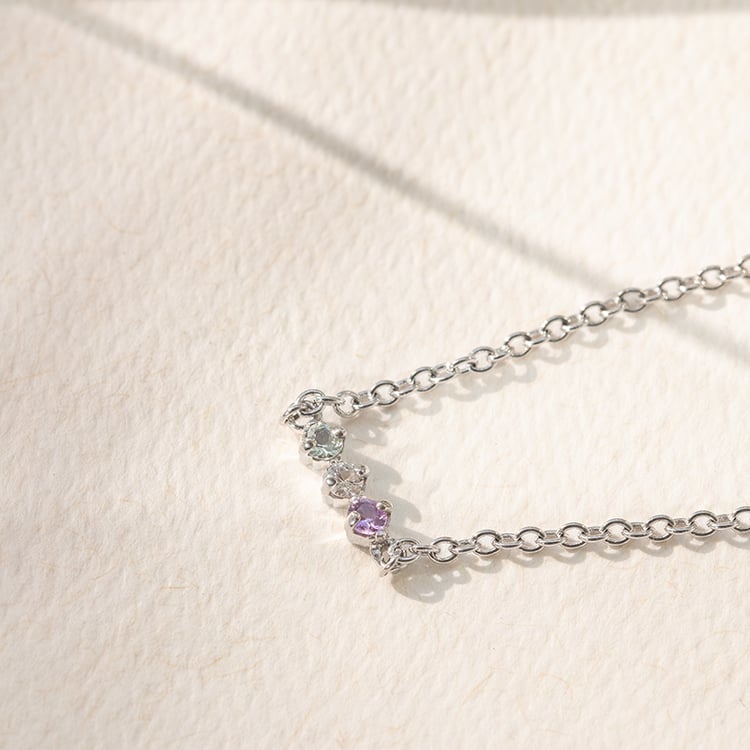 Stříbrný náramek s ametystem, safírem a topazem Joe 138029