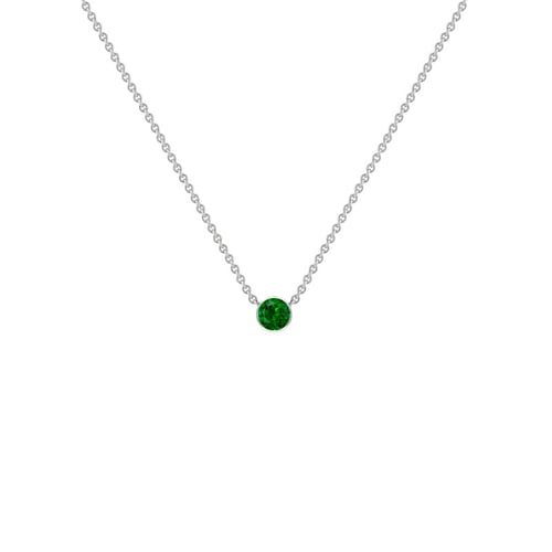 Stříbrný minimalistický náhrdelník s tsavorit granátem Glosie