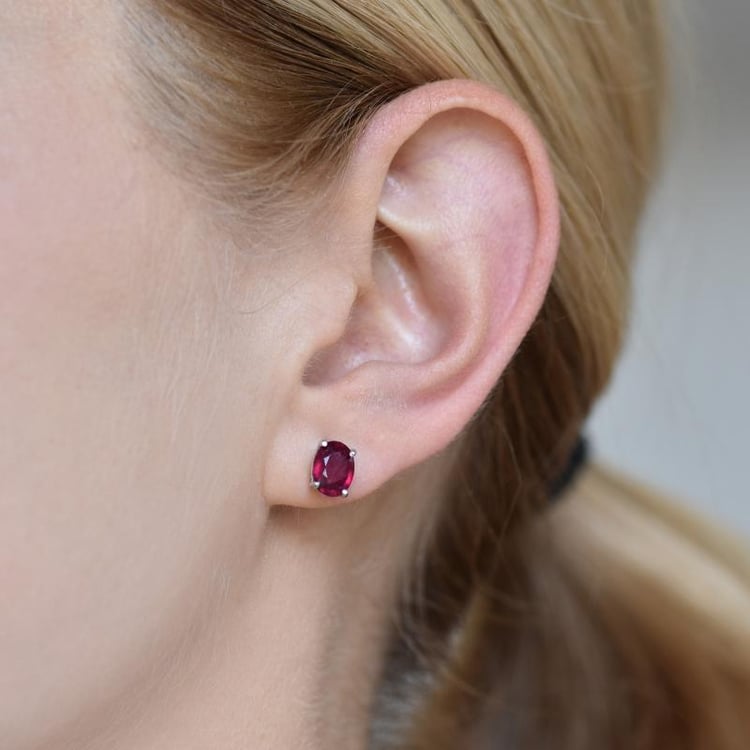 Rubínové náušnice zlaté 2616