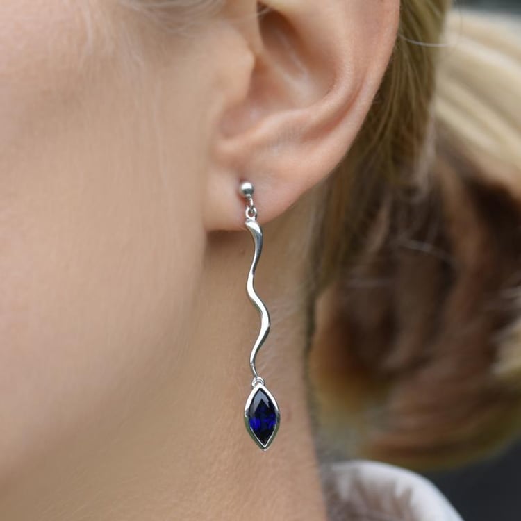 Visací safírové náušnice 13883