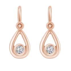 Zlaté dětské náušnice ve tvaru slzy s diamantem Cinderella