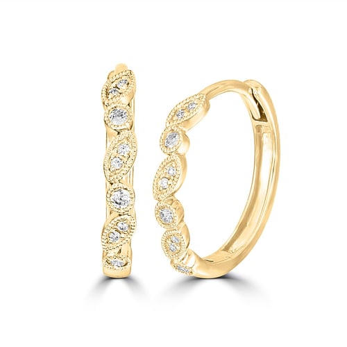 Stříbrné kruhové náušnice s lab-grown diamanty Veeti