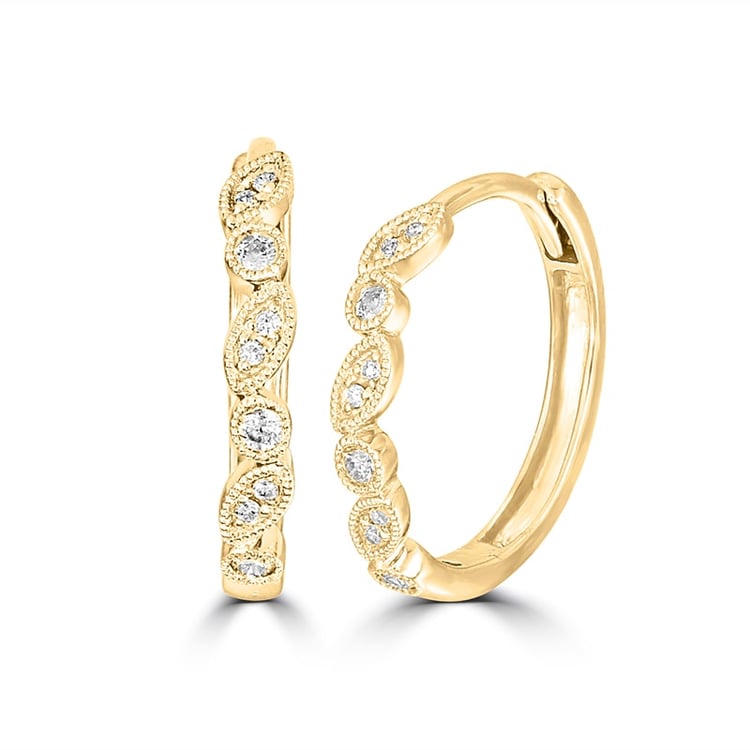 Stříbrné kruhové náušnice s lab-grown diamanty Veeti 104109