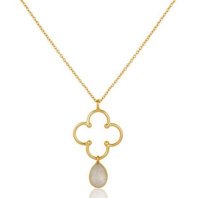 Pozlacený stříbrný náhrdelnik s měsíčním kamenem Tadia