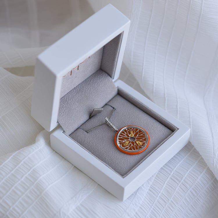 Náhrdelník s pomerančem a enamelem 63986