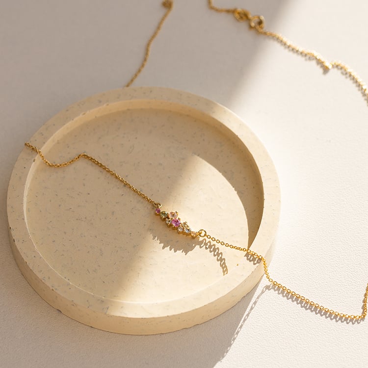 Cluster náhrdelník s drahokamy Kianna 120012