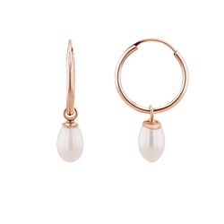 Zlaté visací náušnice s perlami Margo