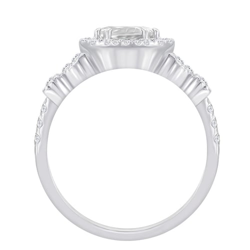 Zásnubní halo prsten s moissanitem a lab-grown diamanty Varana