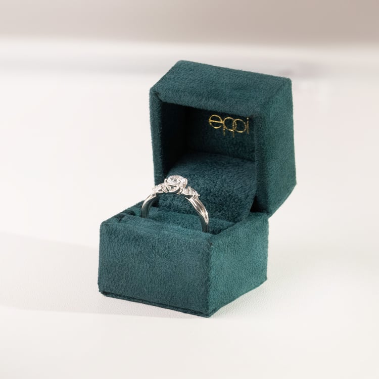 Prémiová zelená semišová krabička Lisbet 164584