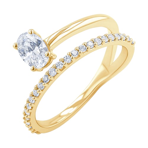 Atypický zásnubní prsten s diamanty Lori