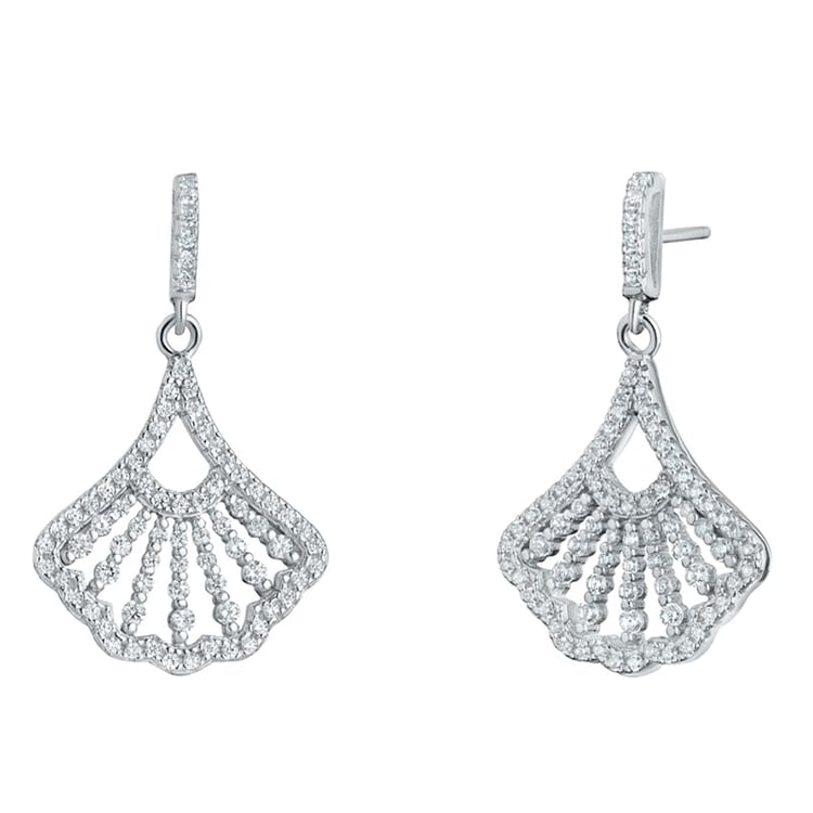 Visací náušnice ze stříbra se zirkony Stacey