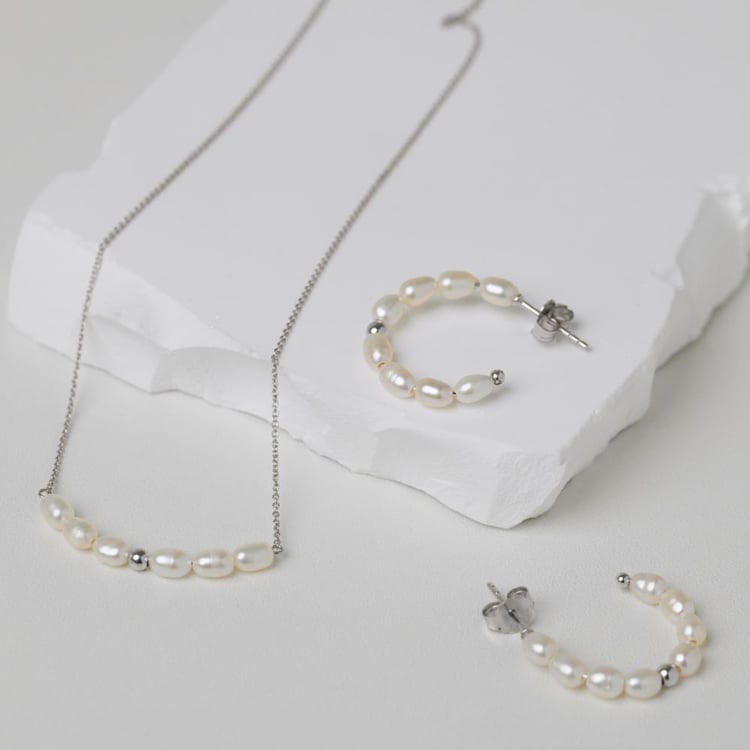 Kolekce stříbrných šperků s perlami 164079