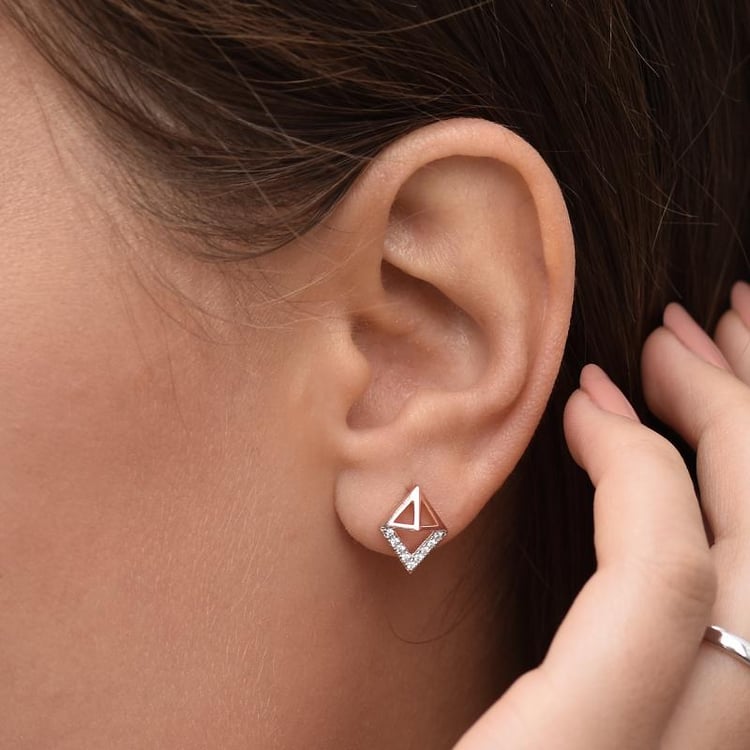 Stříbrné geometrické náušnice 35356