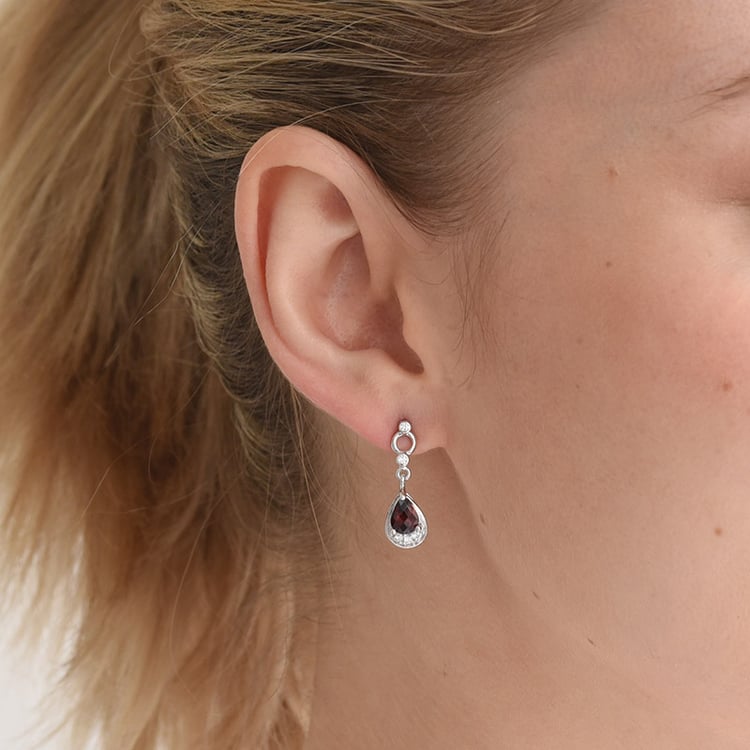 Visací náušnice s granáty 67186