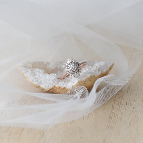 Zlatý prsten s moissanitem a lab-grown diamanty Deizy