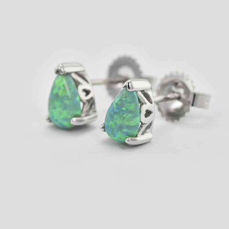 Náušnice se zelenými opály 23088