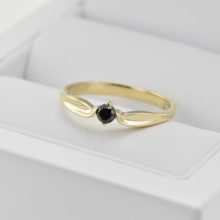 Zásnubní prsten s černým diamantem 19574