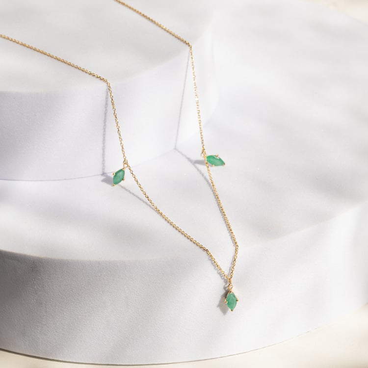 Zlatý náhrdelník s brazilskými smaragdy 142720