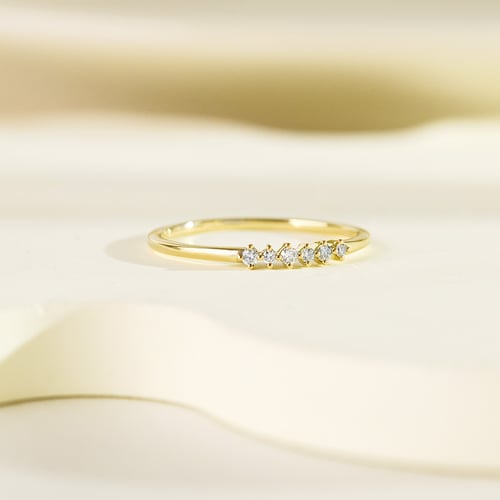 Minimalistický prsten ze zlata s lab-grown diamanty Casper