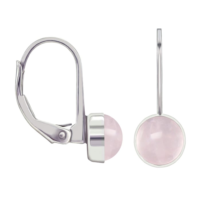 Rose Quartz ve visacích stříbrných náušnicích Fenioly 36006