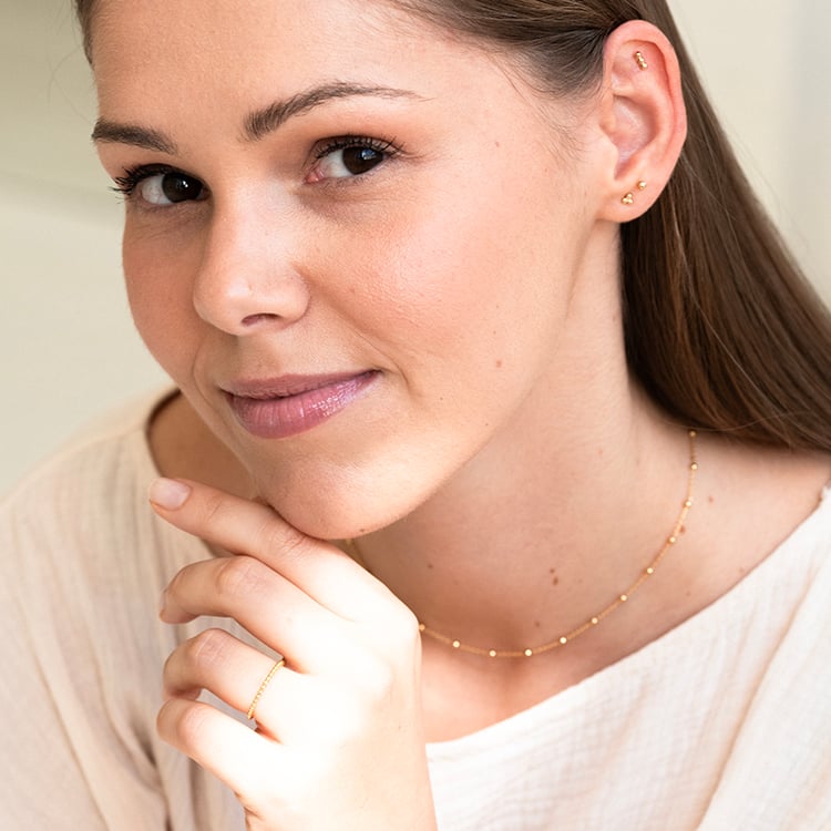 Stříbrné náušnice se třemi kuličkami Desi 143453