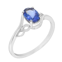 Zlatý prsten s oválným tanzanitem Musa