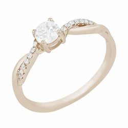 Zásnubní proplétaný prsten z oříškového zlata s postranními diamanty Aliye