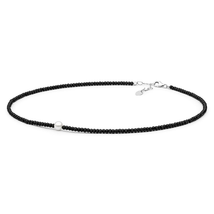 Stříbrná kolekce šperků s perlami a spinelovými korálky Taio 108704