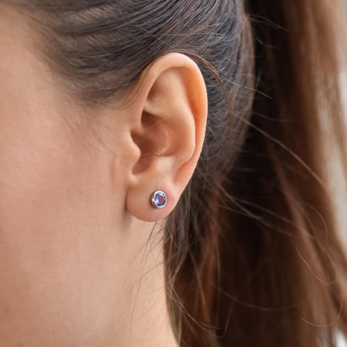 Bezel náušnice s tanzanity Wetty