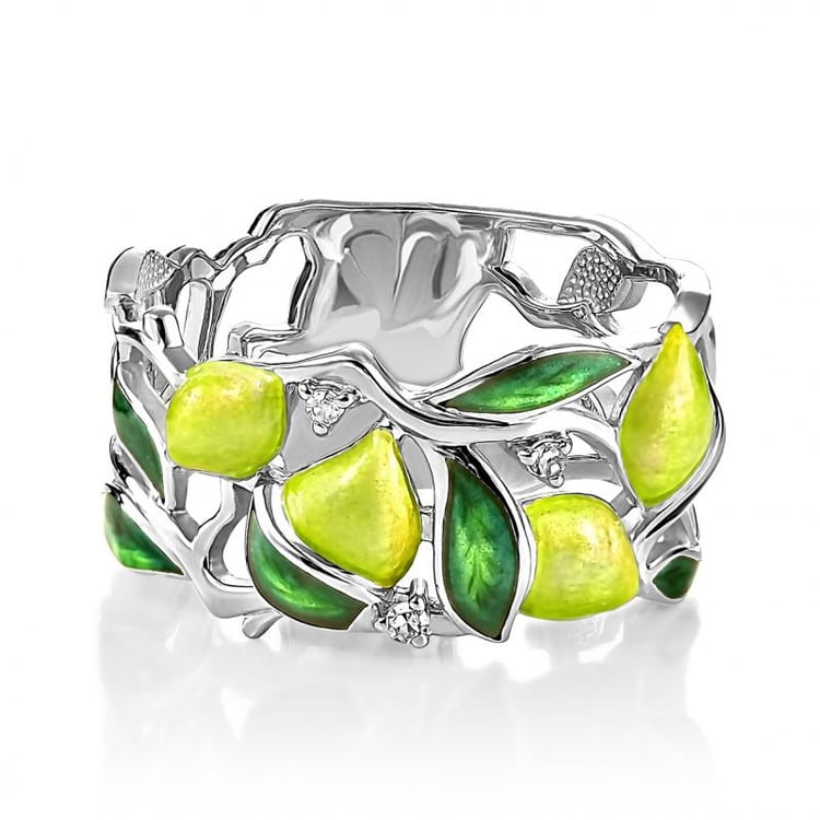 Prsten ze stříbra s enamelem 42651