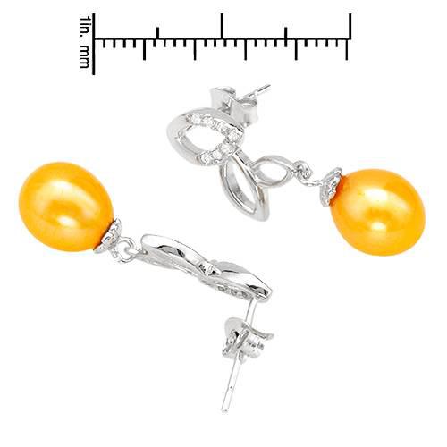 Stříbrné náušnice s perlami a zirkony 1850