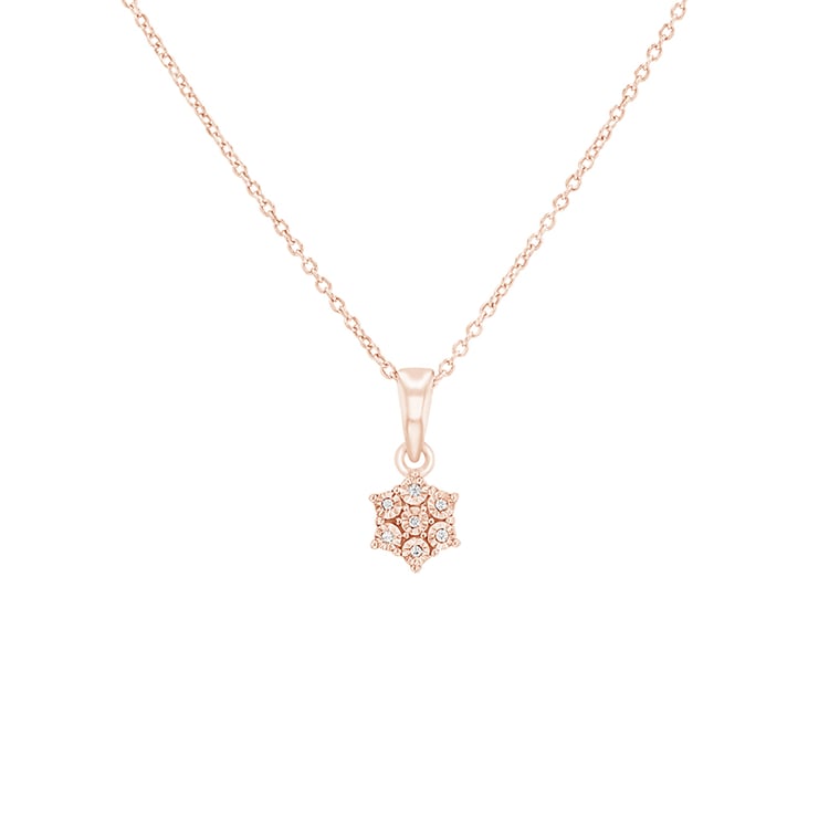 Decentní diamantový přívěsek z růžového zlata 80544