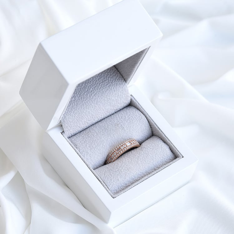 Half eternity prsten z růžového zlata 85319