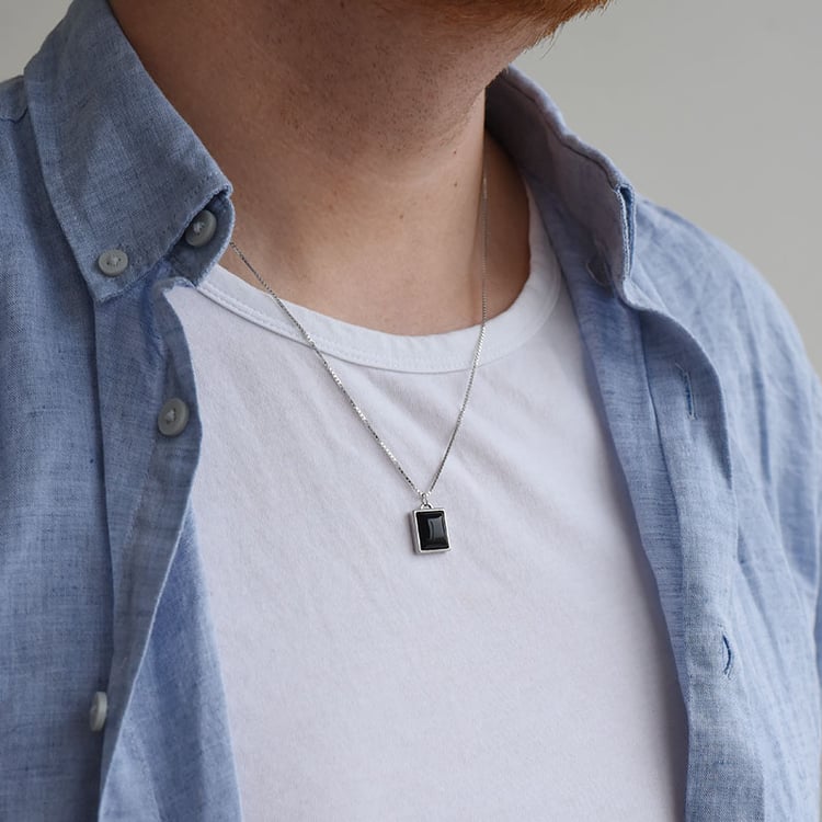 Pánský přívěsek s onyxem 91184