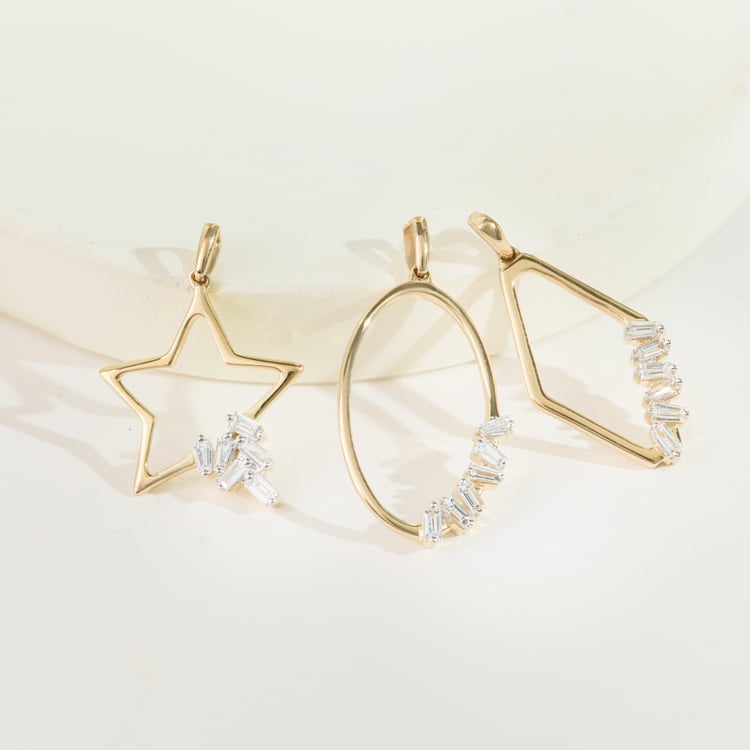 Zlatý přívěsek s lab-grown diamantem ve tvaru hvězdy 164954