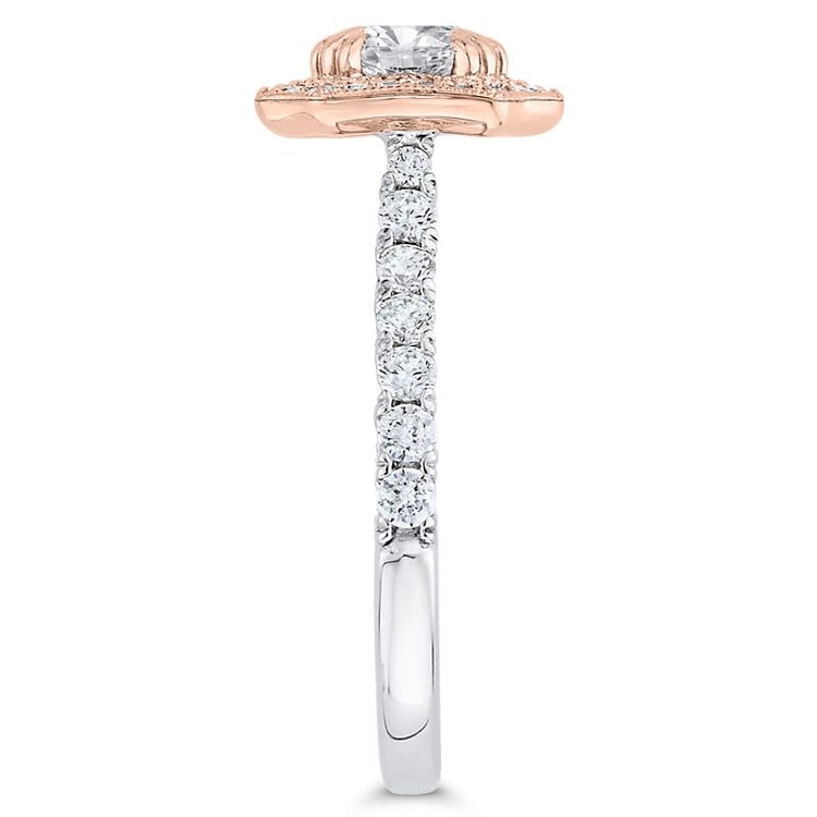 Zlatý zásnubní prsten v halo stylu s diamanty 46439