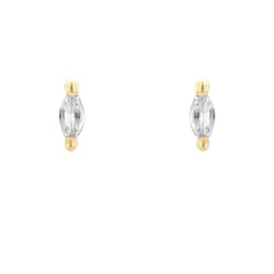 Minimalistické náušnice s bílými safíry Daina