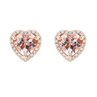 Zlaté náušnice s morganity a diamanty Iveri