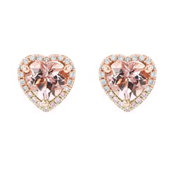 Zlaté náušnice s morganity a diamanty Iveri